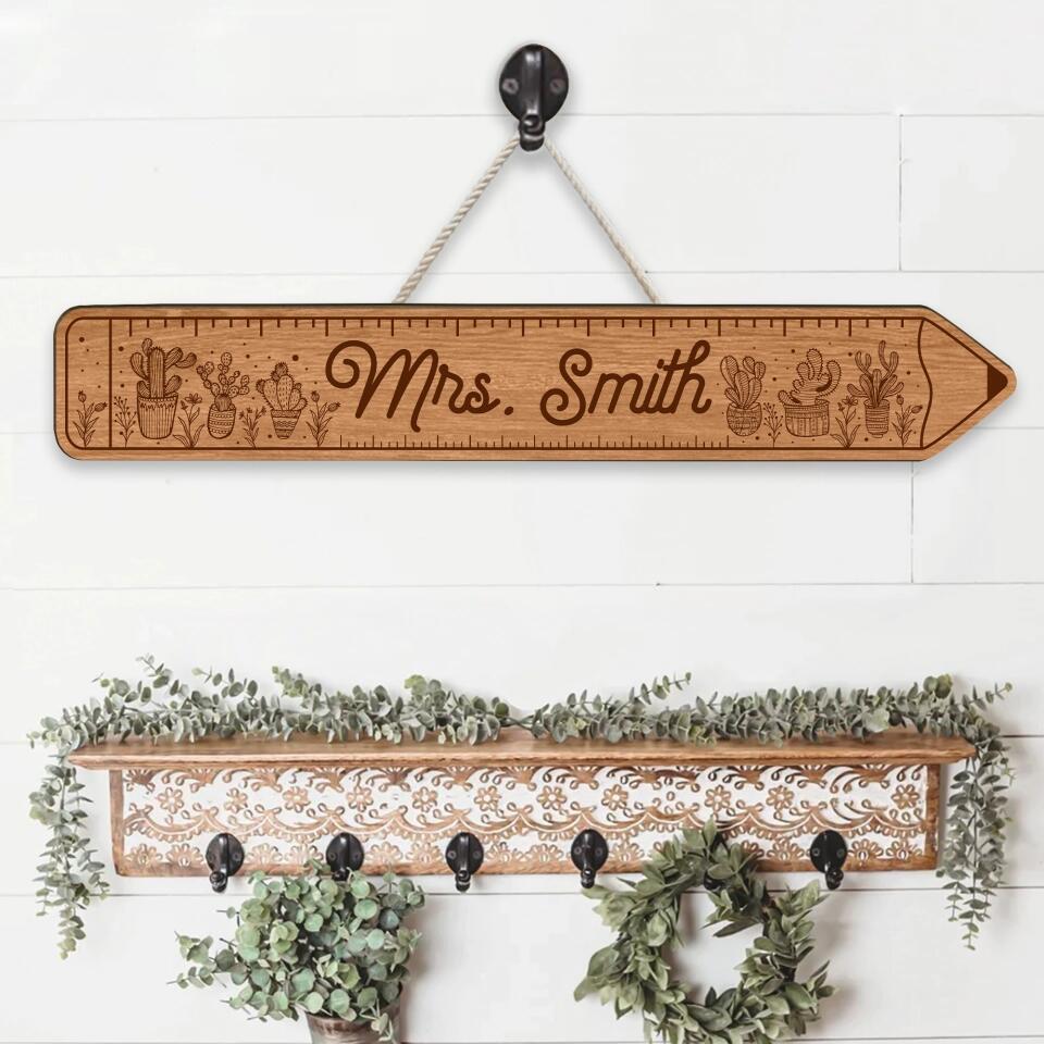A Lovely Pencil Art Design - Personalized Wooden Sign