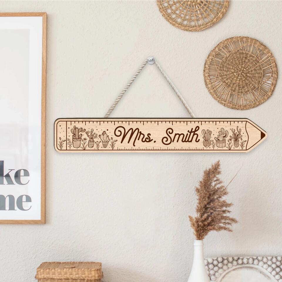A Lovely Pencil Art Design - Personalized Wooden Sign