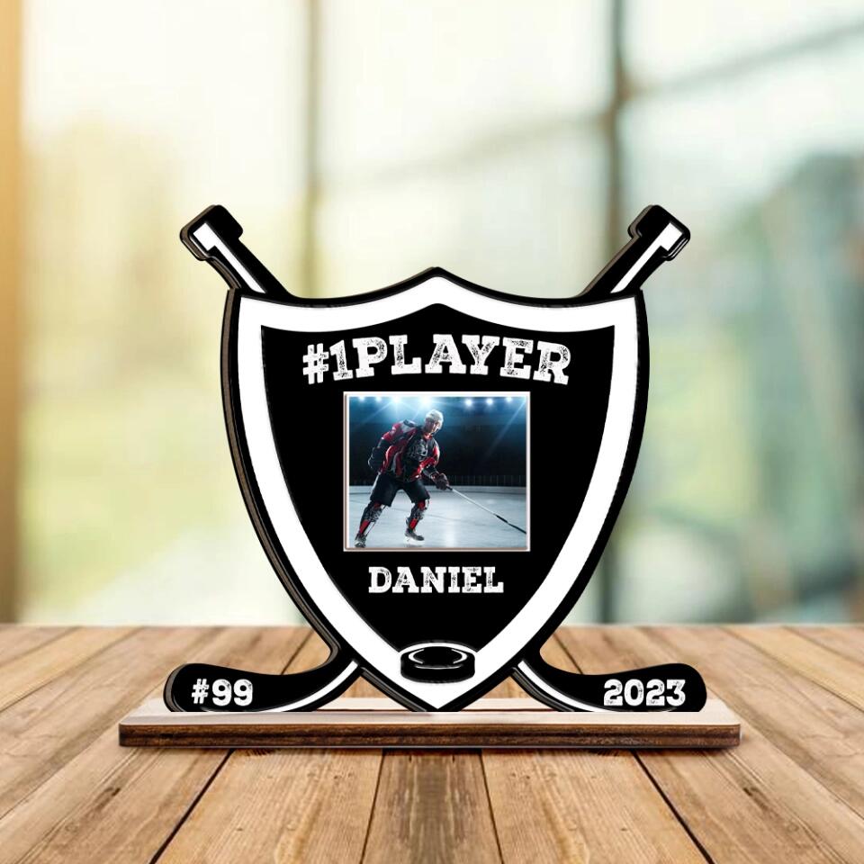Hockey Coach Personalized Photo & Name Wooden/Acrylic Plaque - Thank You Gift for Your Coaches