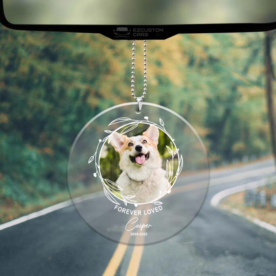 Forever Loved - Personalized Upload Photo Car Ornament - Memorial Gift For Family - Angel In Heaven - For Loss Family Members, Pets