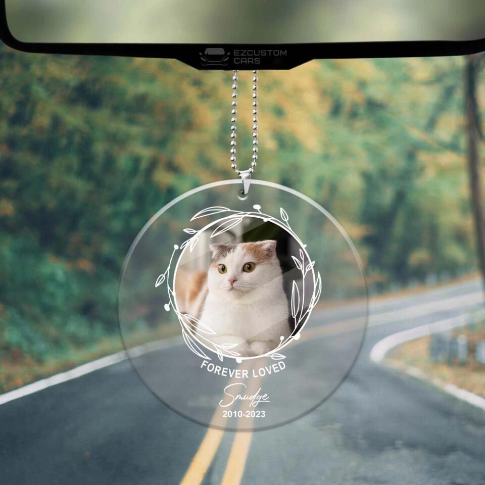 Forever Loved - Personalized Upload Photo Car Ornament - Memorial Gift For Family - Angel In Heaven - For Loss Family Members, Pets