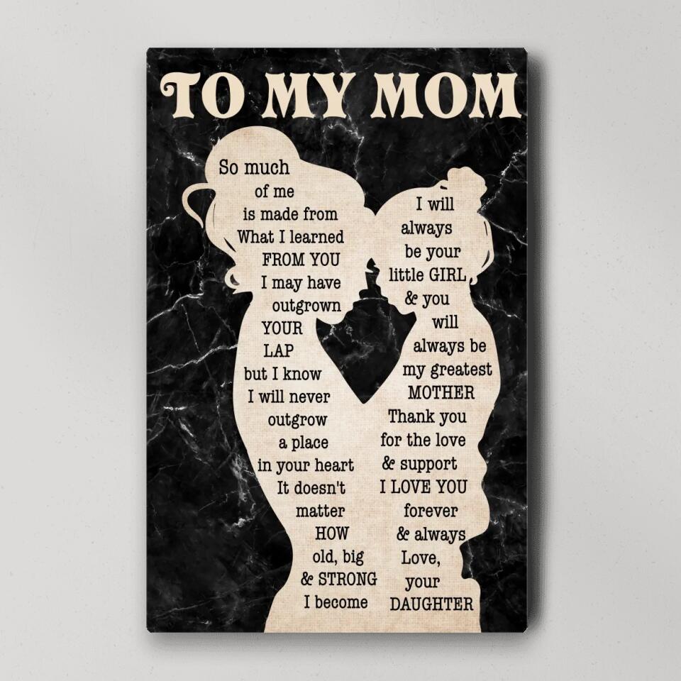 Love Message To My Mom From Daughter Canvas Poster Mother's Day Gifts