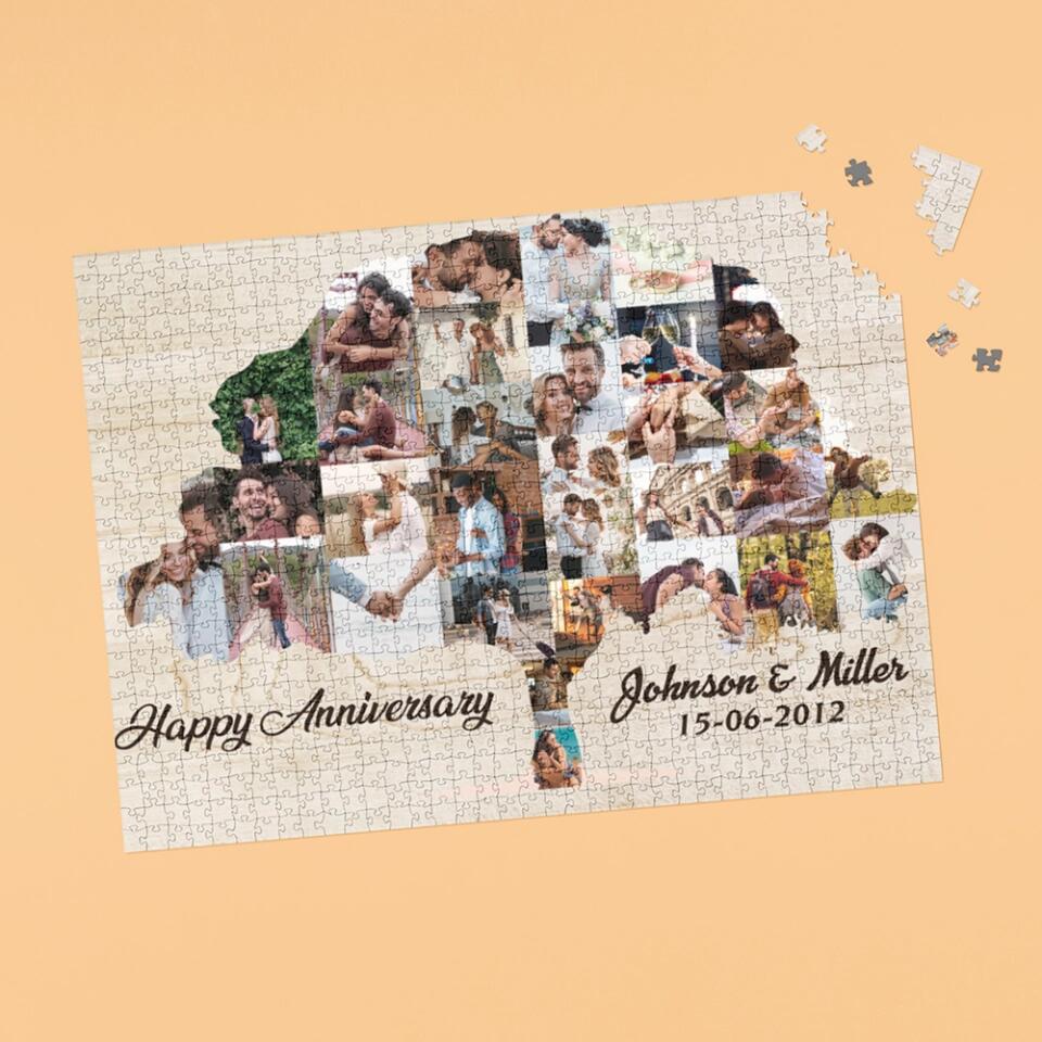 Tree Of Love Custom Photo And Text - Custom Photo Puzzles 500 1000 Pieces - Best Gift For Couple On Anniversaries Birthdays - 209IHPTHPZ153
