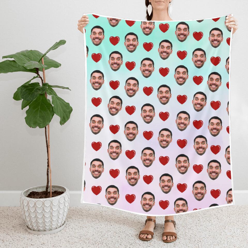 Custom Face And Pattern - Personalized Blanket - Best Gifts for Him Her Friends On Birthdays Anniversaries Christmas - 210IHPBNBL467