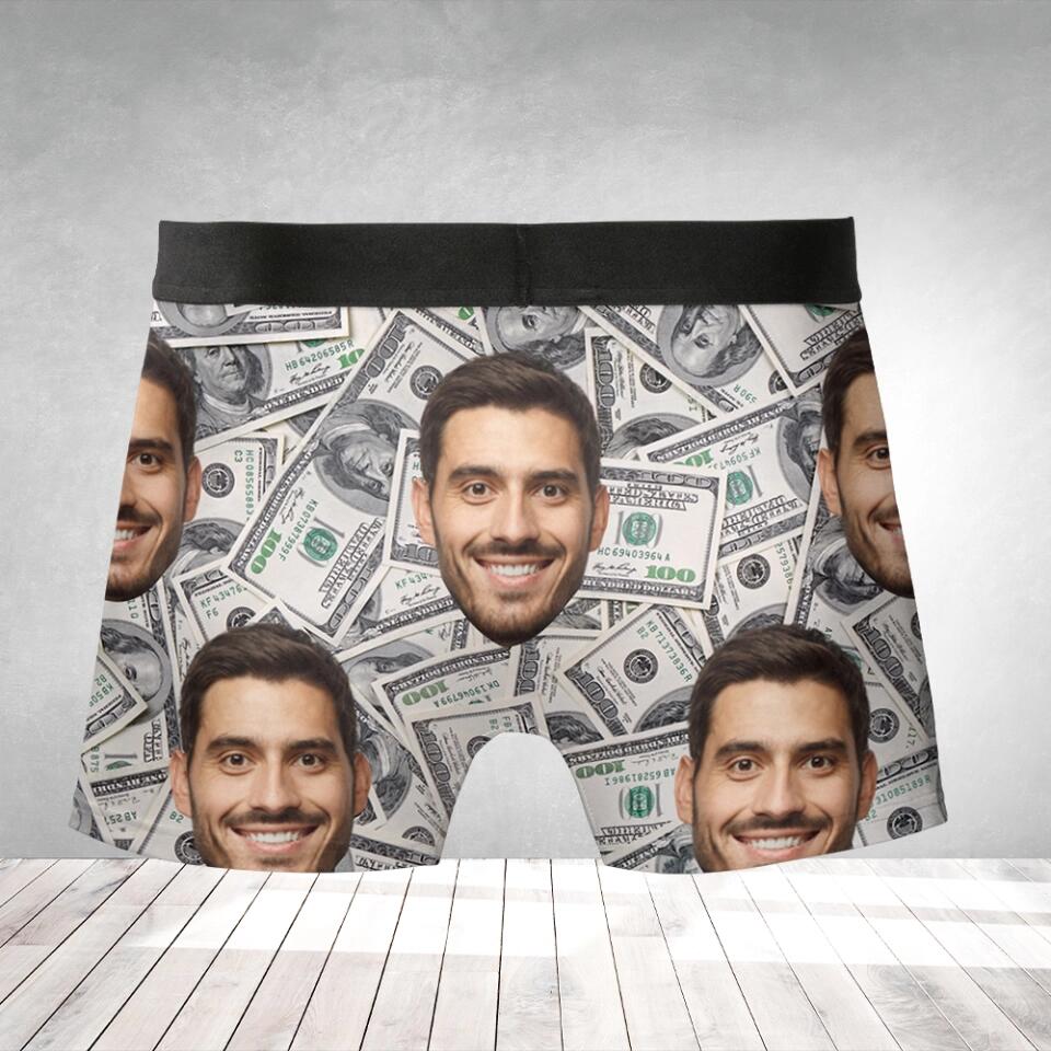 Boxer Brief Underwear with Face - Money
- Upload Face's Image Men's Boxer - Best Gift For Friends funny Gifts - 304IHPNPMB216