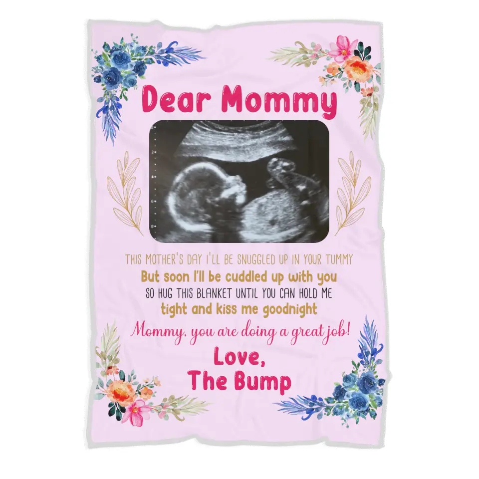 This Mother's Day I'll Be Snugged Up In Your Tummy Custom Blanket Gift For Pregnant Mom