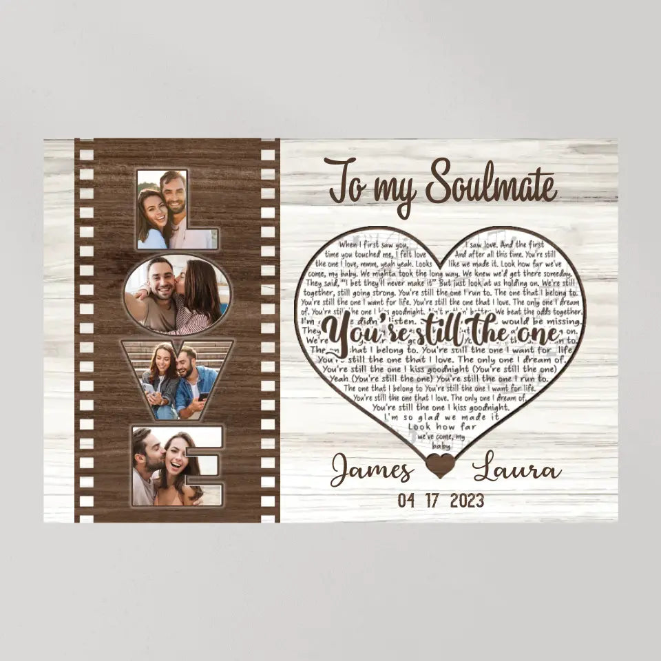 To My Soulmate You're The One - Custom Canvas Poster - Anniversary Gift For Couples