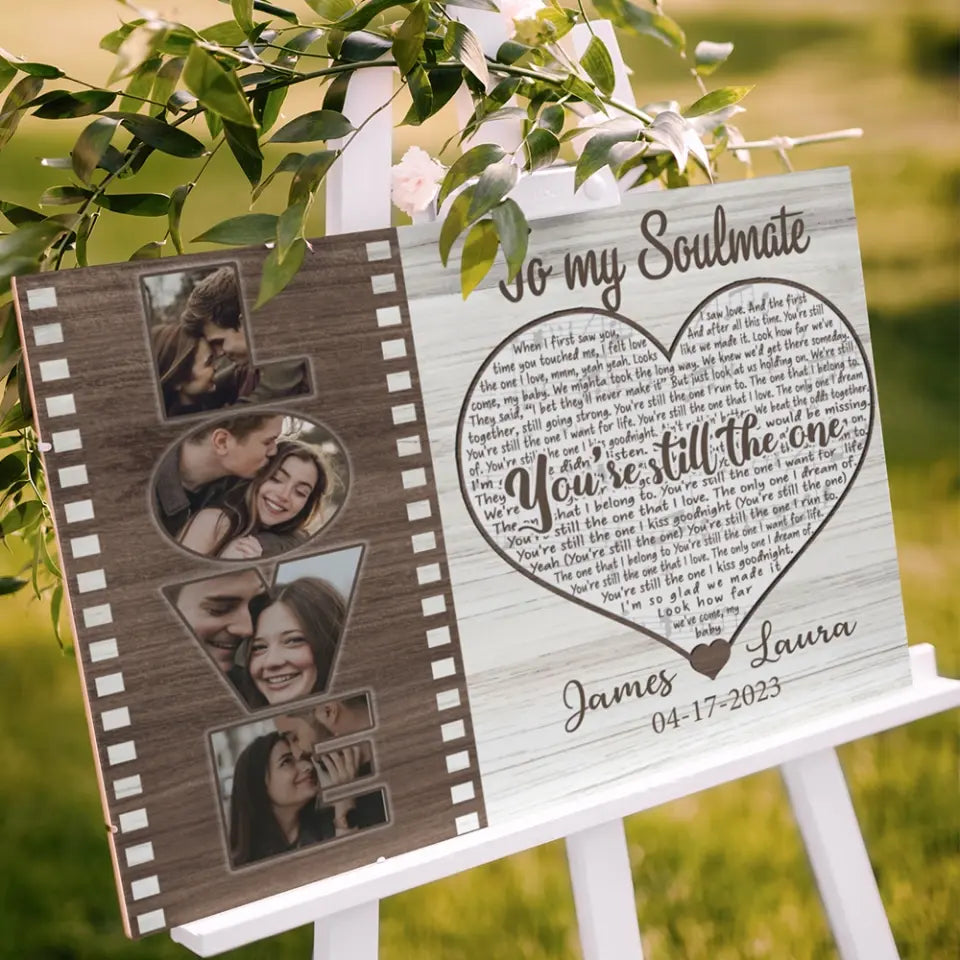 To My Soulmate You're The One - Custom Canvas Poster - Anniversary Gift For Couples