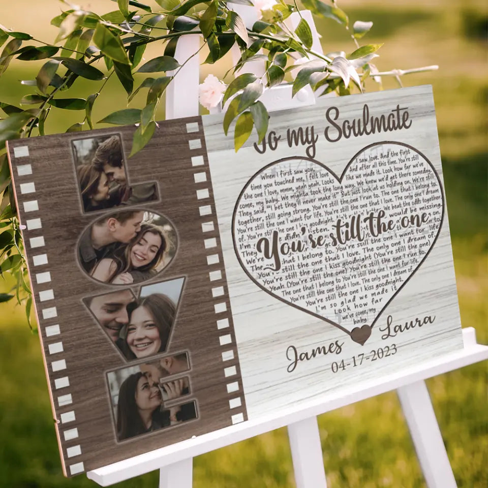 To My Soulmate You're The One - Custom Canvas Poster - Anniversary Gift For Couples