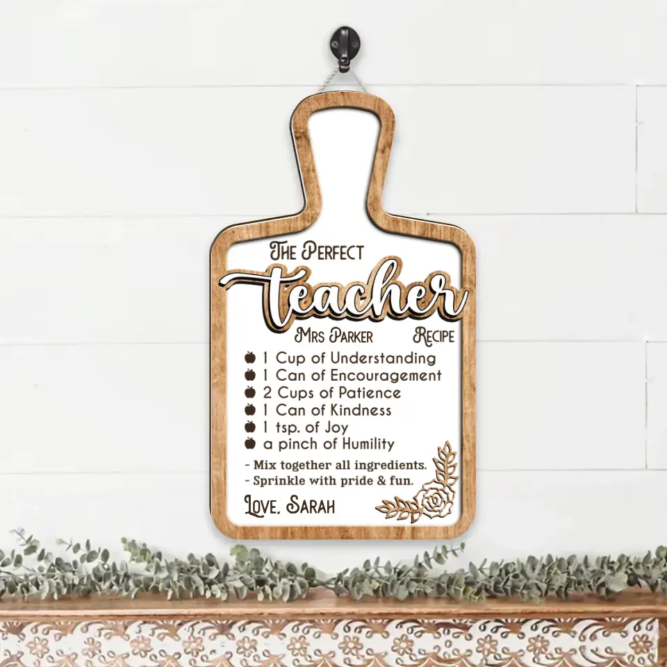 The Perfect Teacher Sprinkle With Pride And Fun - Personalized Wooden Sign - Best Gift For Teacher For Him/Her From Students - Best Anniversary Gift for Teacher's Day Graduation Gift - 304IHPNPRW466