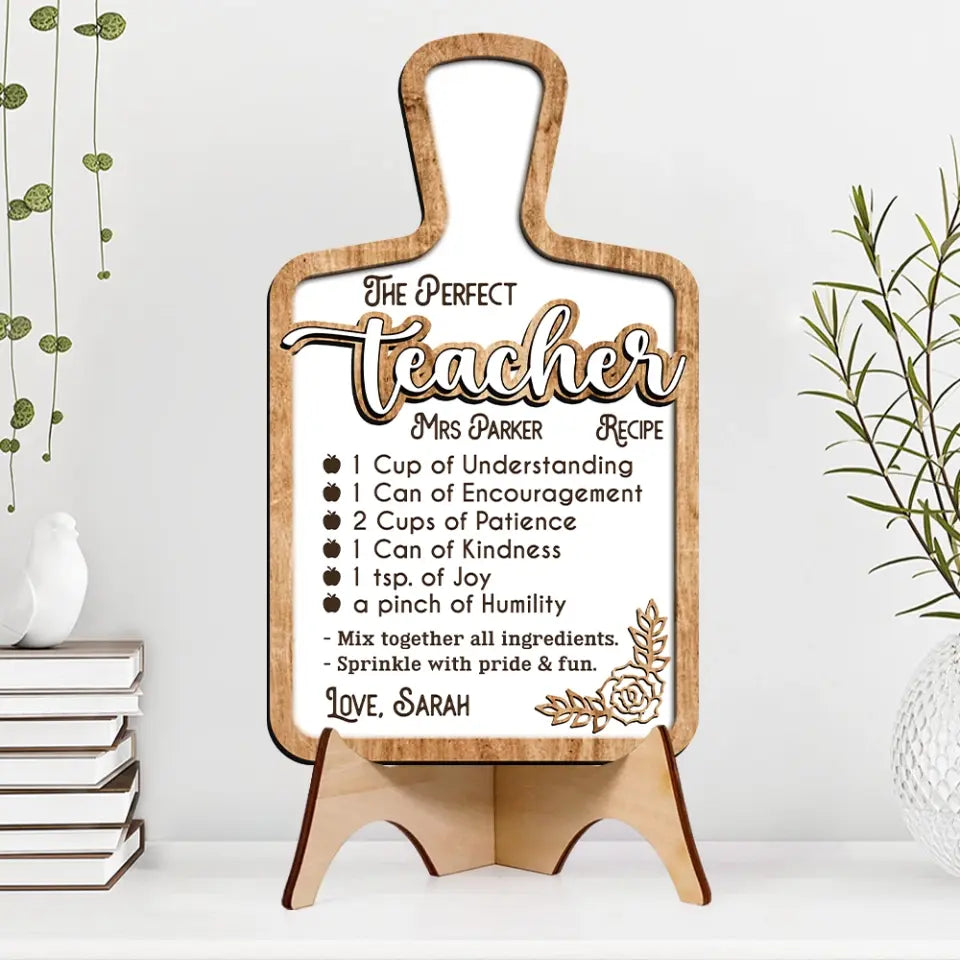 The Perfect Teacher Sprinkle With Pride And Fun - Personalized Wooden Sign - Best Gift For Teacher For Him/Her From Students - Best Anniversary Gift for Teacher's Day Graduation Gift - 304IHPNPRW466