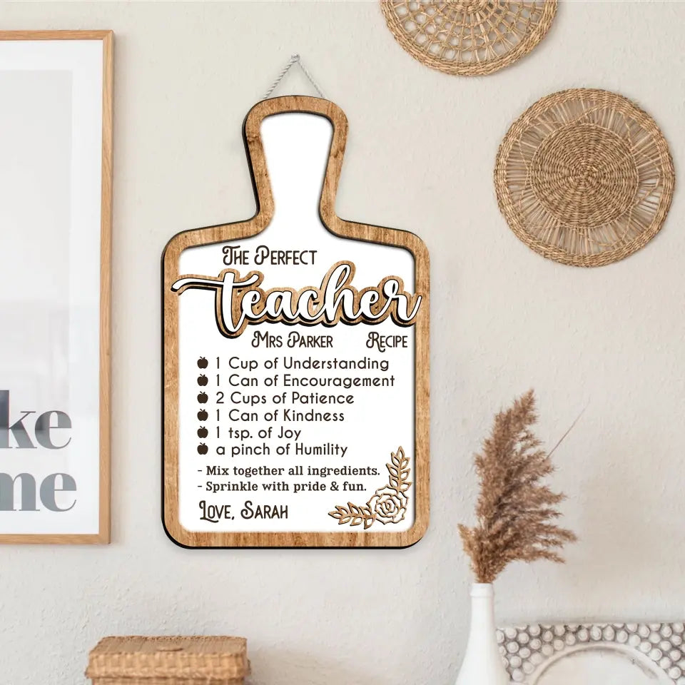 The Perfect Teacher Sprinkle With Pride And Fun - Personalized Wooden Sign - Best Gift For Teacher For Him/Her From Students - Best Anniversary Gift for Teacher's Day Graduation Gift - 304IHPNPRW466