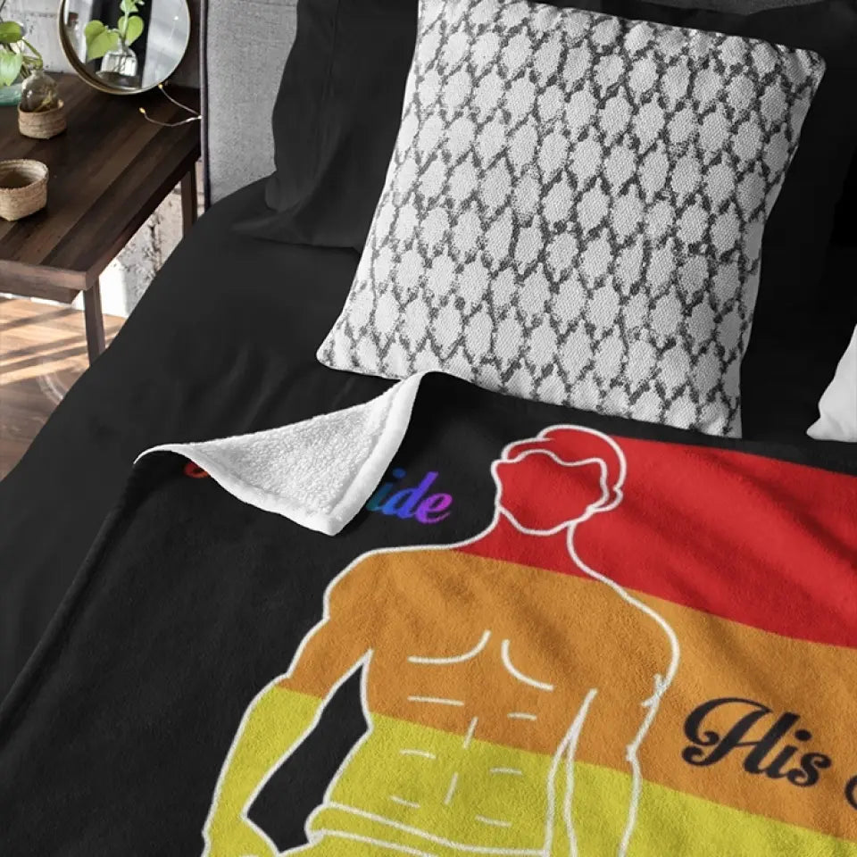 His Side, Her Side LGBT Pride - Personalized Fleece Blanket - Gift For LGBT Gay Lesbian Pride Bisexual Transgender Couples