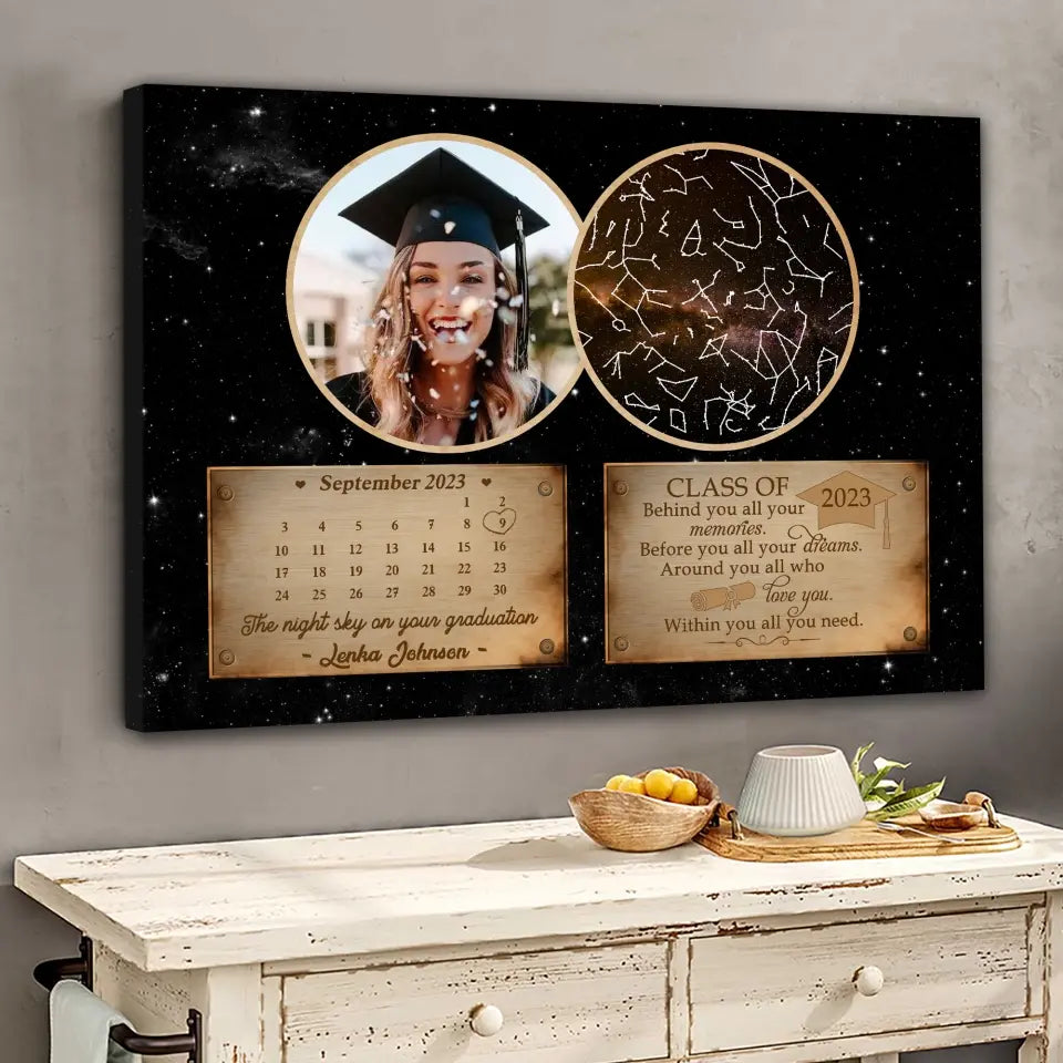 The Night Sky On Your Graduation - Custom Canvas Poster - Graduation Gift For Daughter For Son
