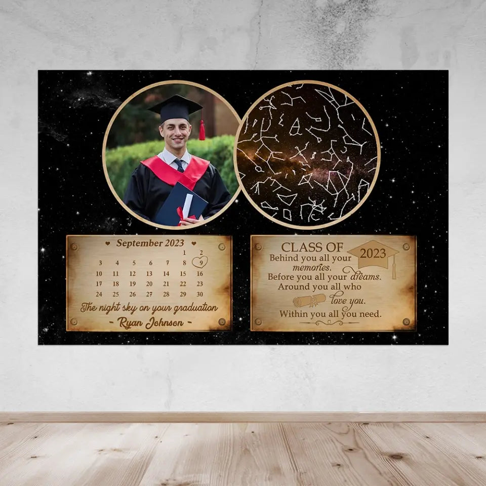 The Night Sky On Your Graduation - Custom Canvas Poster - Graduation Gift For Daughter For Son