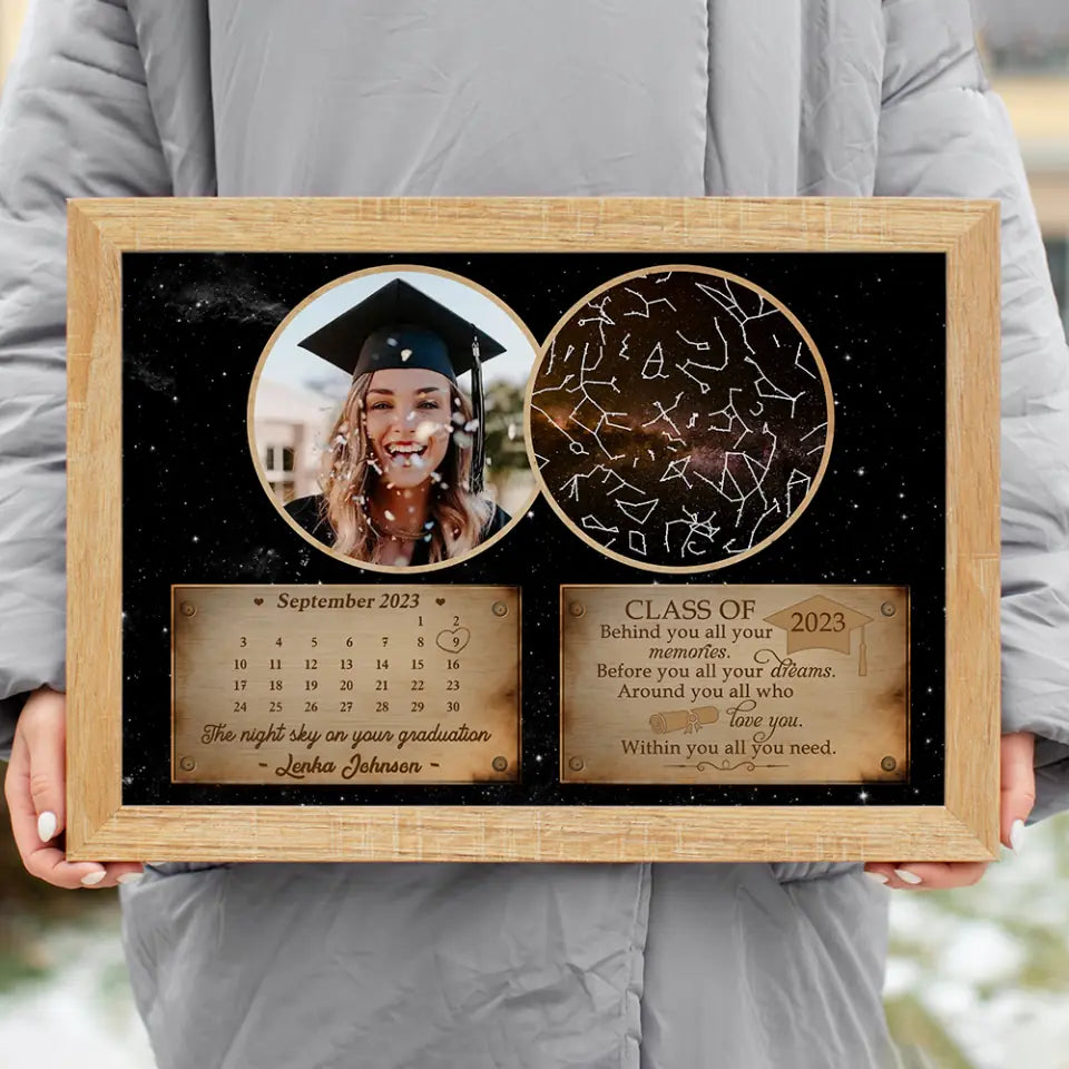 The Night Sky On Your Graduation - Custom Canvas Poster - Graduation Gift For Daughter For Son