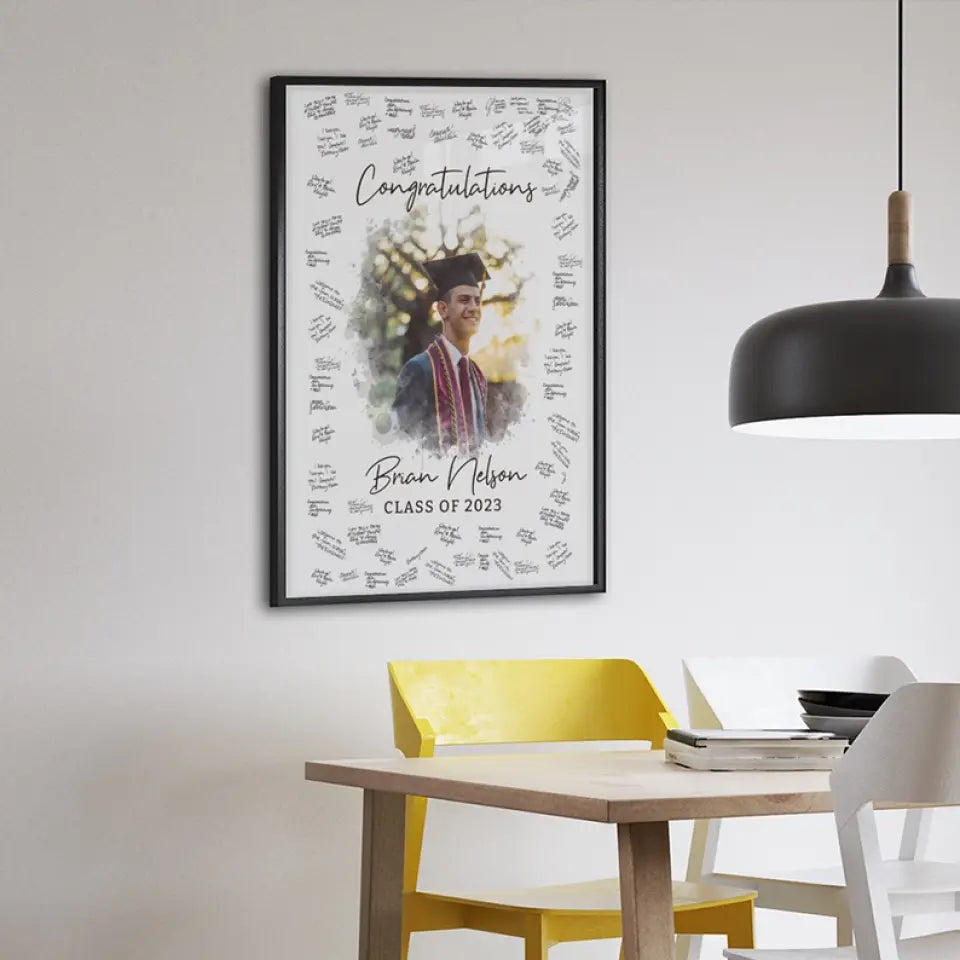 Congratulations 2025 Guest Artwork To Sign - Custom Canvas Poster - Graduation Gifts