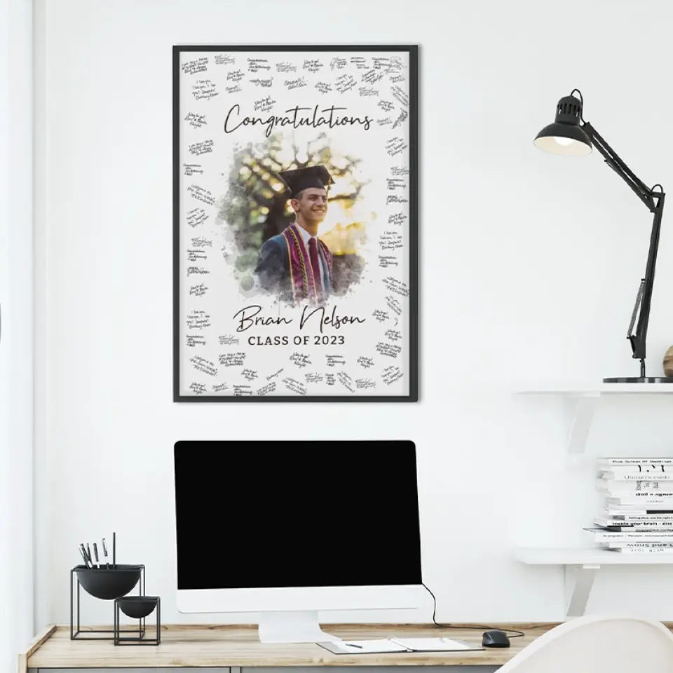 Congratulations 2025 Guest Artwork To Sign - Custom Canvas Poster - Graduation Gifts