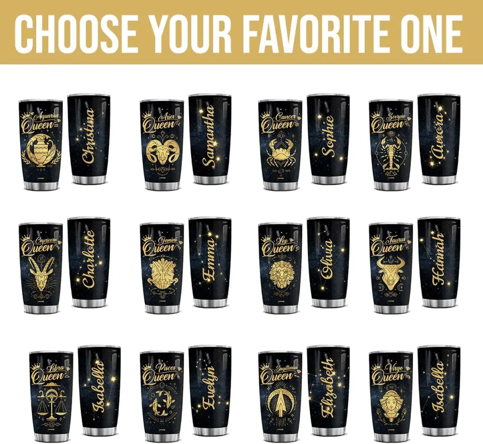 Zodiac Sign In Galaxy Personalized Tumbler