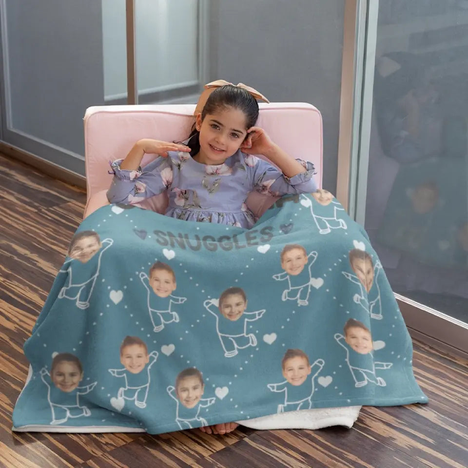 Made Just For Mom Snuggles - Custom Face's Photo Blanket - Best Gift For Mom For Mother On Mother's Day On Anniversary - Gift For Her - Home Decor - 304IHPLNBL454