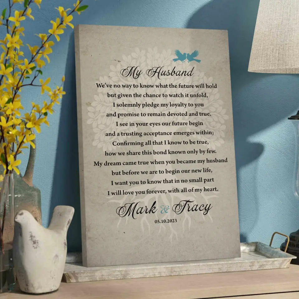 Wedding Vows Canvas - My Dream Came True - Wedding Wall Decoration - Gift for Bride & Groom
