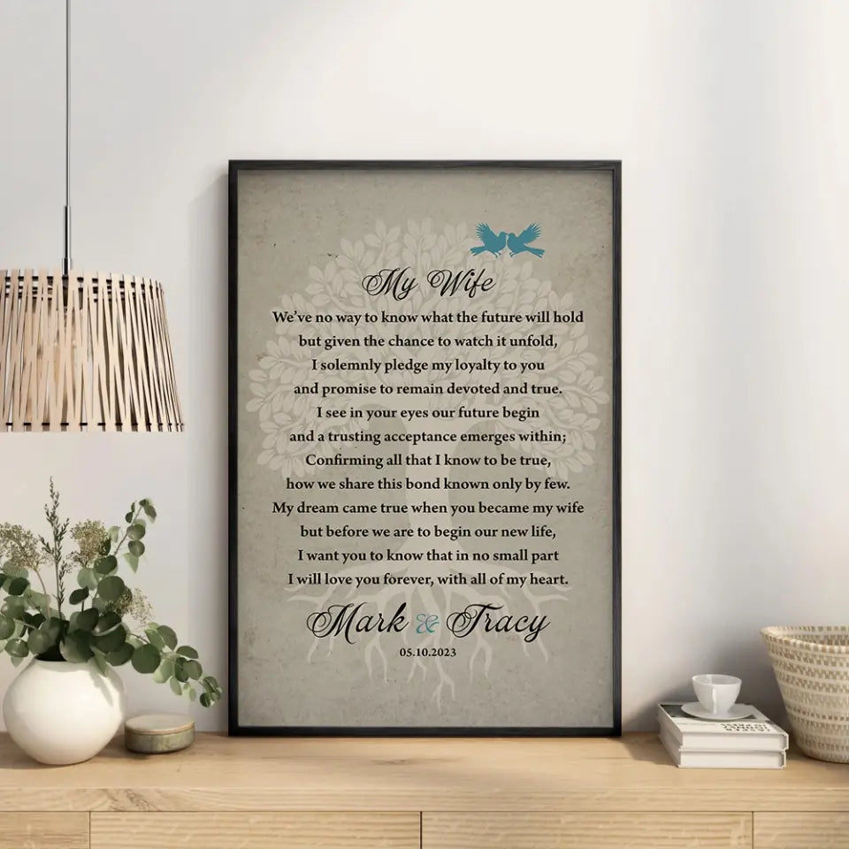 Wedding Vows Canvas - My Dream Came True - Wedding Wall Decoration - Gift for Bride & Groom