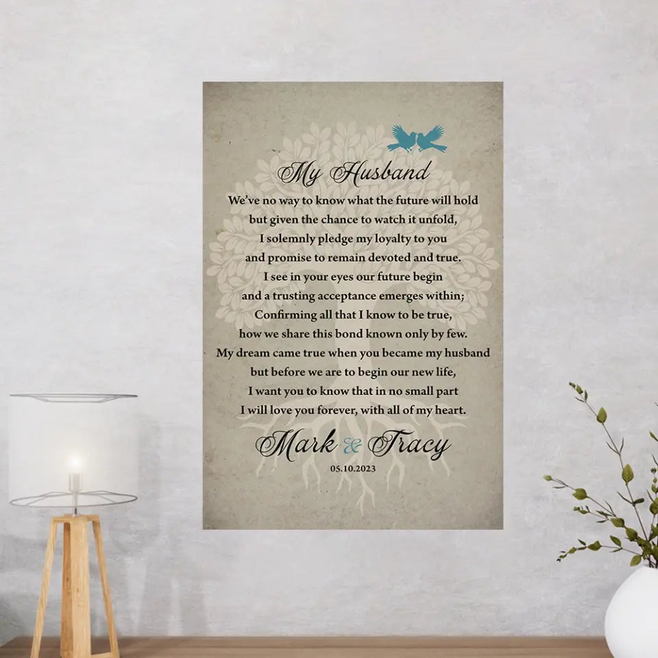 Wedding Vows Canvas - My Dream Came True - Wedding Wall Decoration - Gift for Bride & Groom