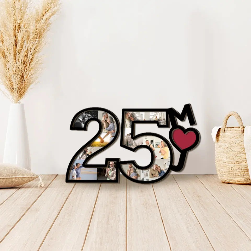 Couple Wooden Sign 25 Years Anniversary Of Marriage Custom Wooden Art Anniversary Gift For Couples