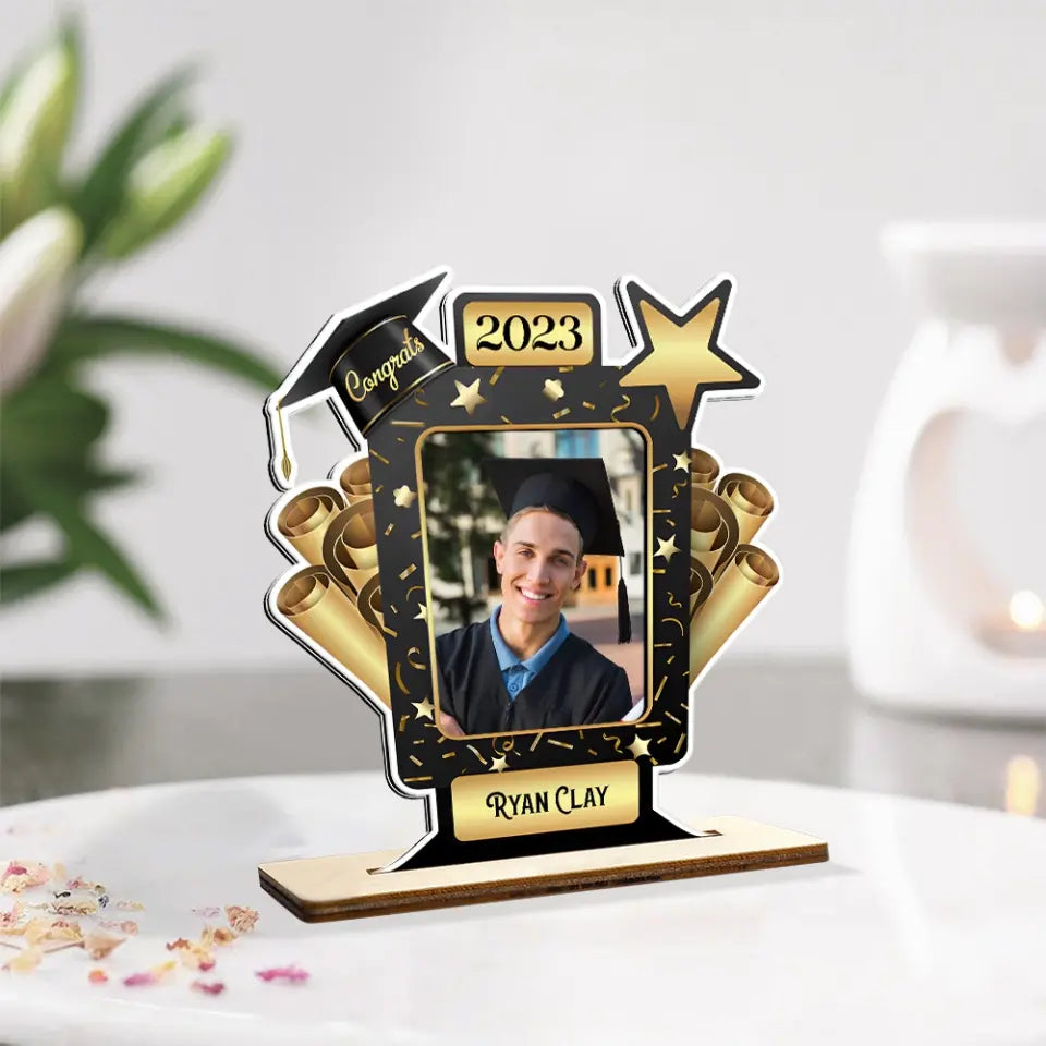Personalized Wooden Graduation Plaque Gift with stand - Personalized Plaque - College Graduation | 305IHPLNWP527
