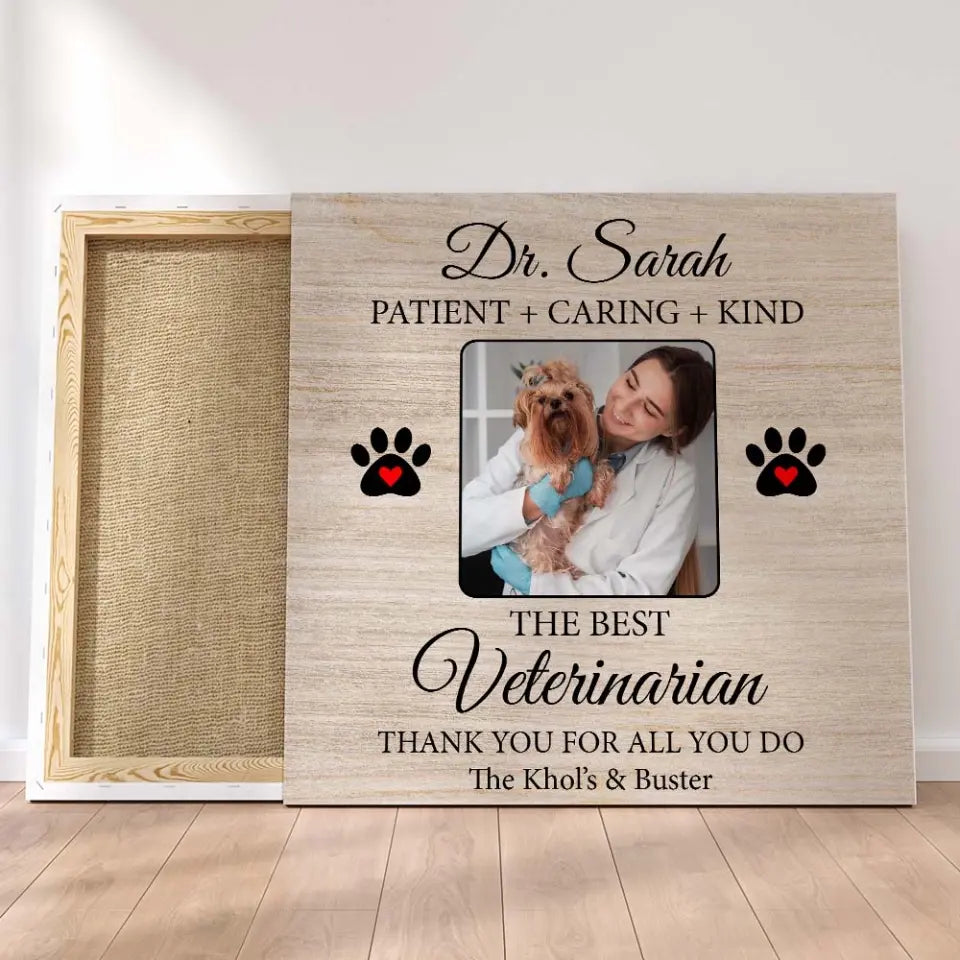 The Best Veterinarian Patient Caring Kind - Custom Canvas Poster - Anniversary Gift For Veterinarian