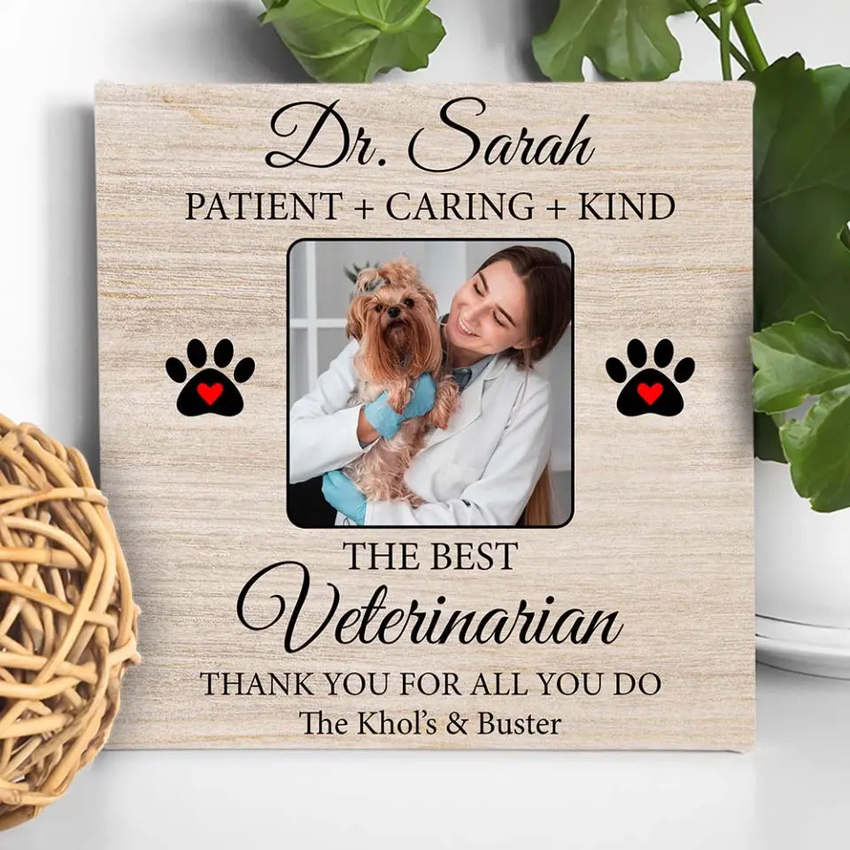 The Best Veterinarian Patient Caring Kind - Custom Canvas Poster - Anniversary Gift For Veterinarian