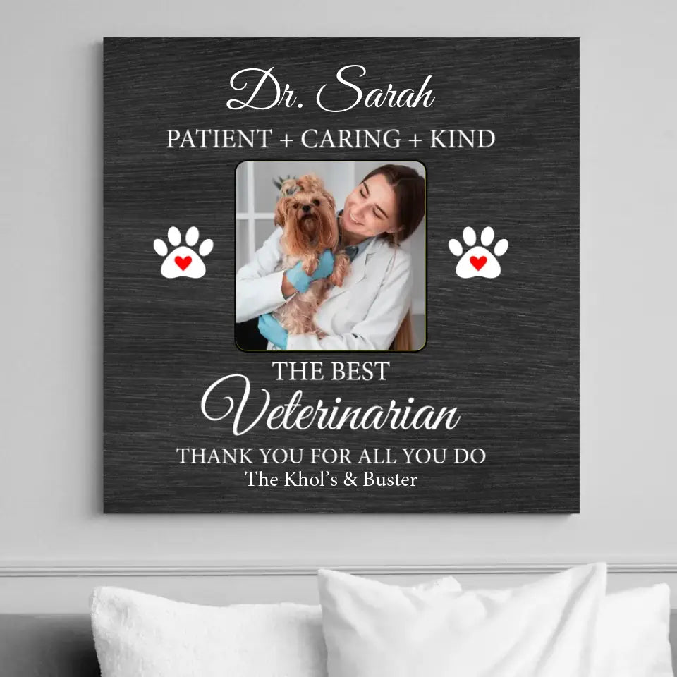 The Best Veterinarian Patient Caring Kind - Custom Canvas Poster - Anniversary Gift For Veterinarian