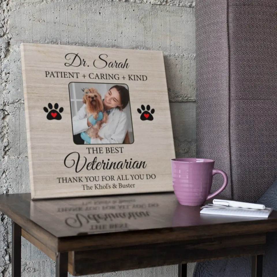 The Best Veterinarian Patient Caring Kind - Custom Canvas Poster - Anniversary Gift For Veterinarian