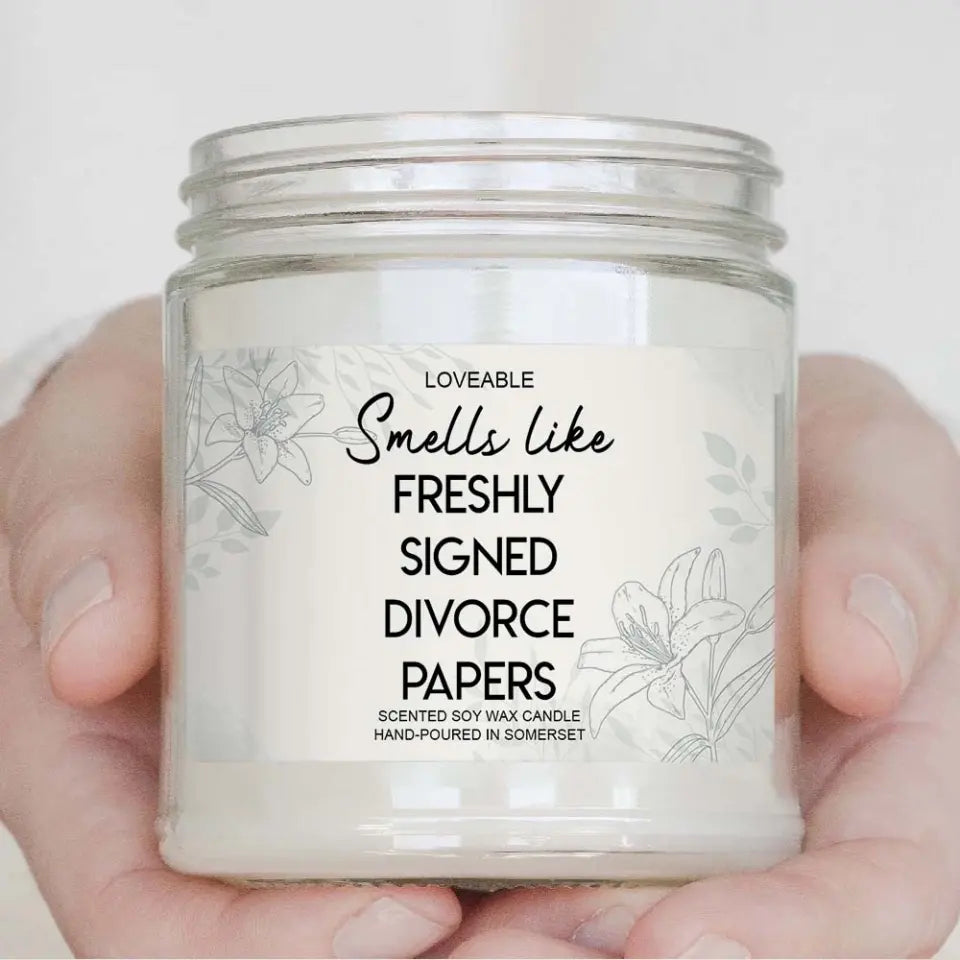 Smells Like Freshly Sign Divorce Paper Candle Funny Gift For Ex-husband Ex-wife
