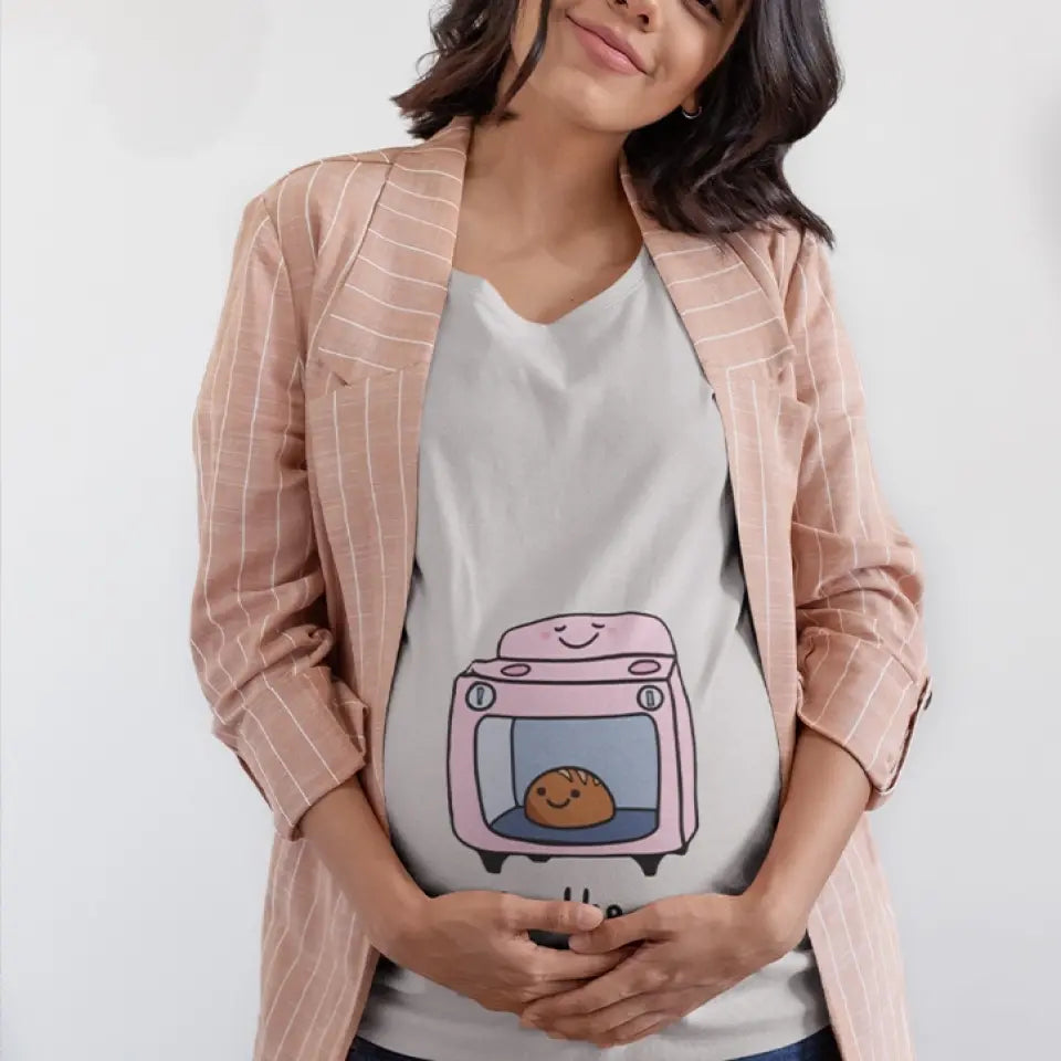 Bun In The Oven - Funny Crew Neck Sweatshirt - Tshirt For Pregnant Mom | 305IHPNPTS615
