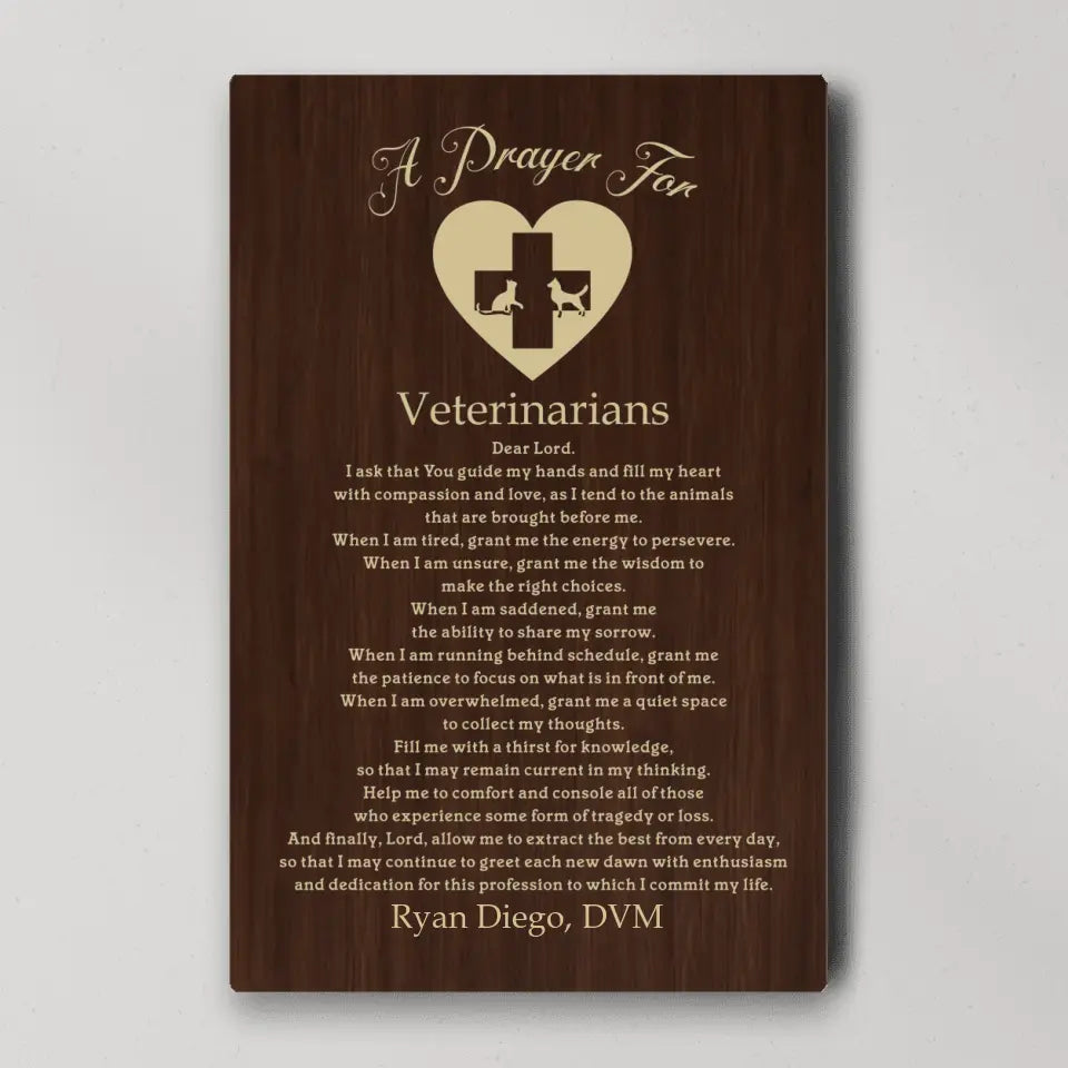 A Prayer For Veterinarians Quote About Confirmation - Custom Canvas Poster - Anniversary Gift For Coworkers