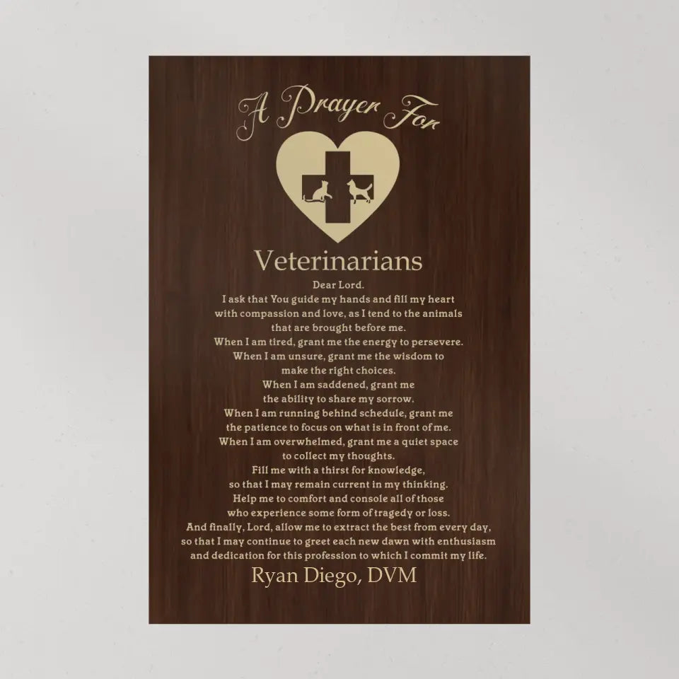 A Prayer For Veterinarians Quote About Confirmation - Custom Canvas Poster - Anniversary Gift For Coworkers