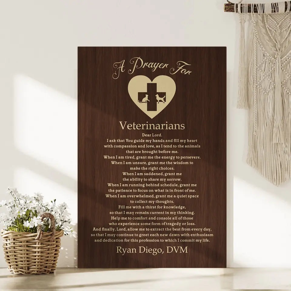 A Prayer For Veterinarians Quote About Confirmation - Custom Canvas Poster - Anniversary Gift For Coworkers