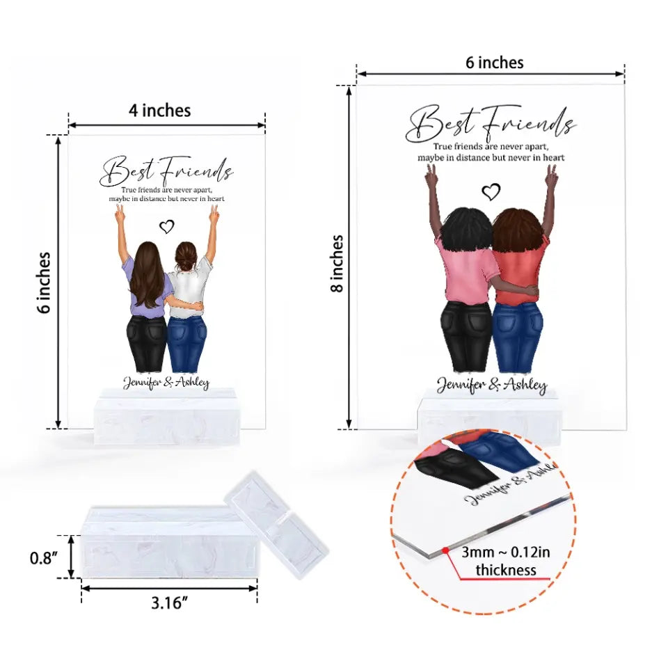 Unique Bestie Portrait in Acrylic Keepsake - Acrylic Plaque