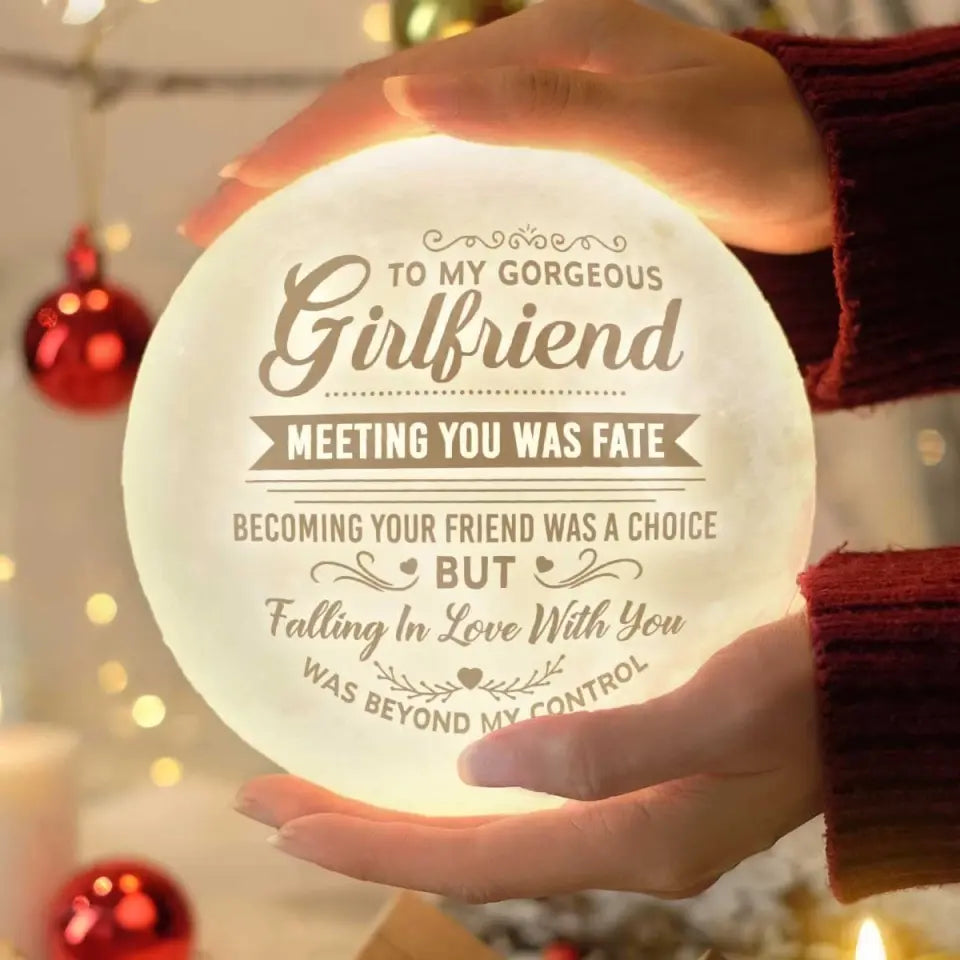 Falling In Love With You Was Beyond My Control - Personalized 3D Moon Lamp - Gift For Girlfriend
