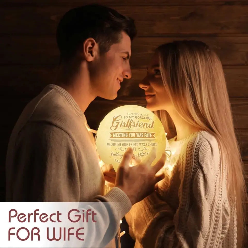 Falling In Love With You Was Beyond My Control - Personalized 3D Moon Lamp - Gift For Girlfriend