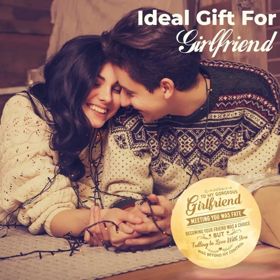 Falling In Love With You Was Beyond My Control - Personalized 3D Moon Lamp - Gift For Girlfriend