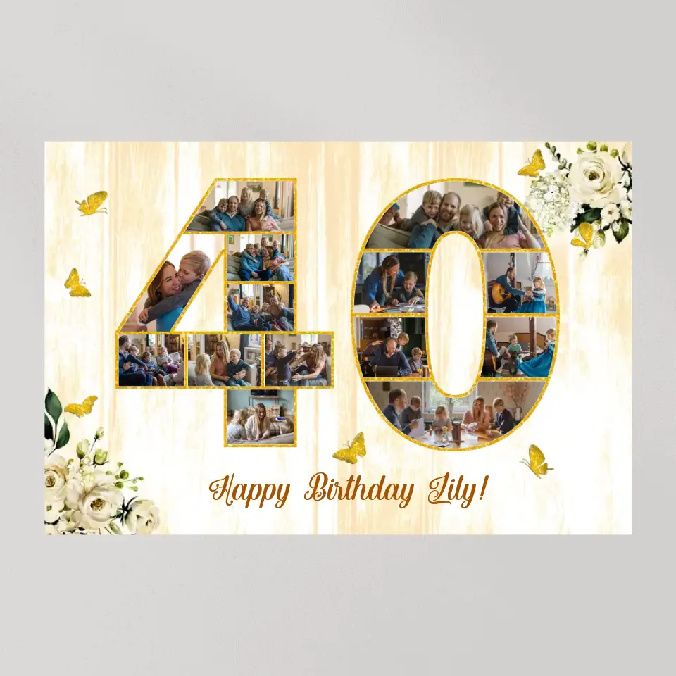 Happy Birthday 50 60 65 70 80 100 Custom Canvas Poster Birthday Gift For Parents Grandparents