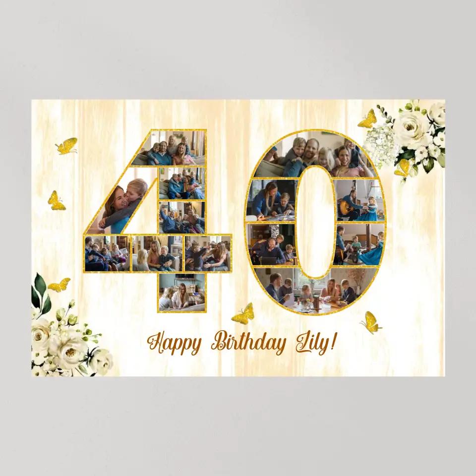 Happy Birthday 50 60 65 70 80 100 Custom Canvas Poster Birthday Gift For Parents Grandparents