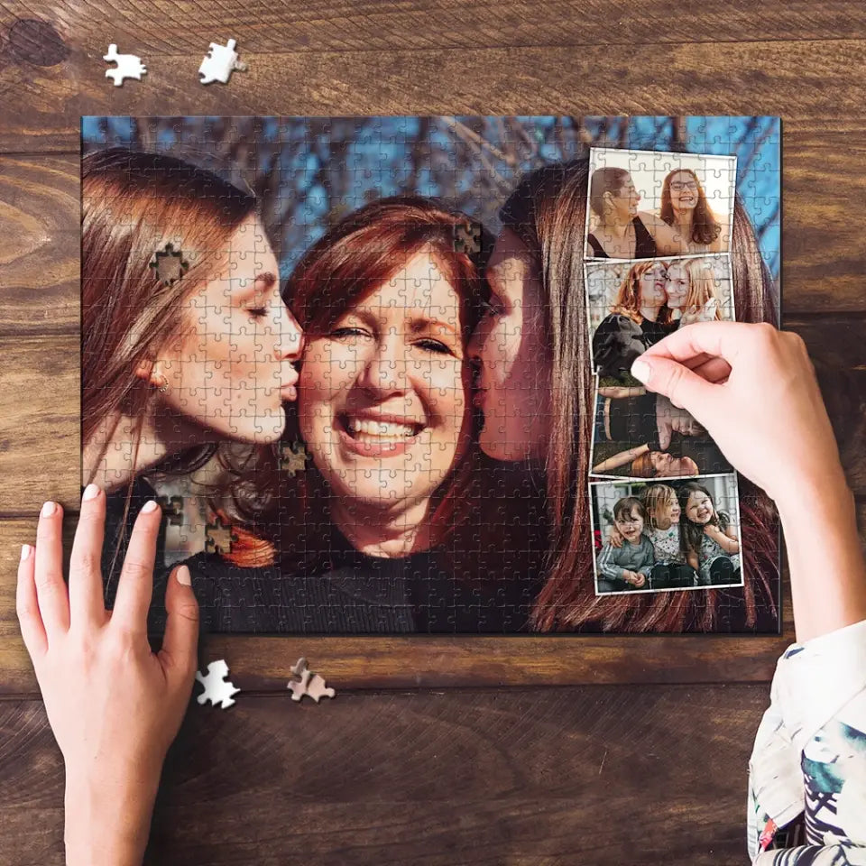 Personalized Valentine Gifts - Custom Photo Collage - Jigsaw Puzzle - Gift For Family Couple Friends