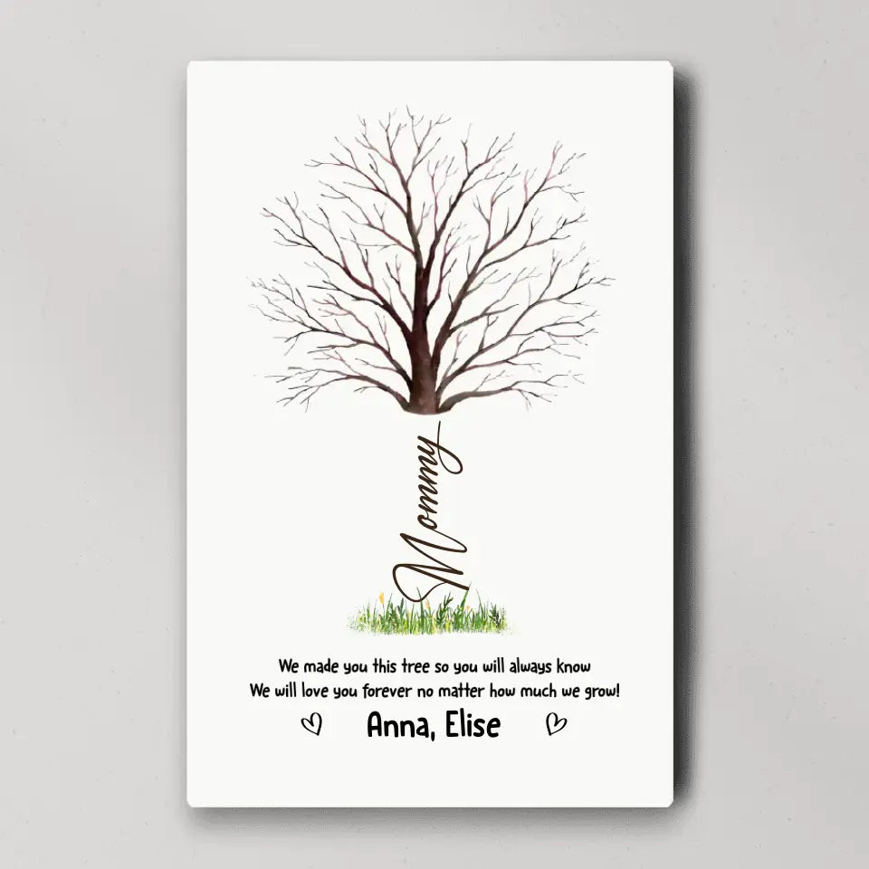 Handprint Keepsake We Made You This Tree Custom Canvas Poster Gift For Mom Granndma