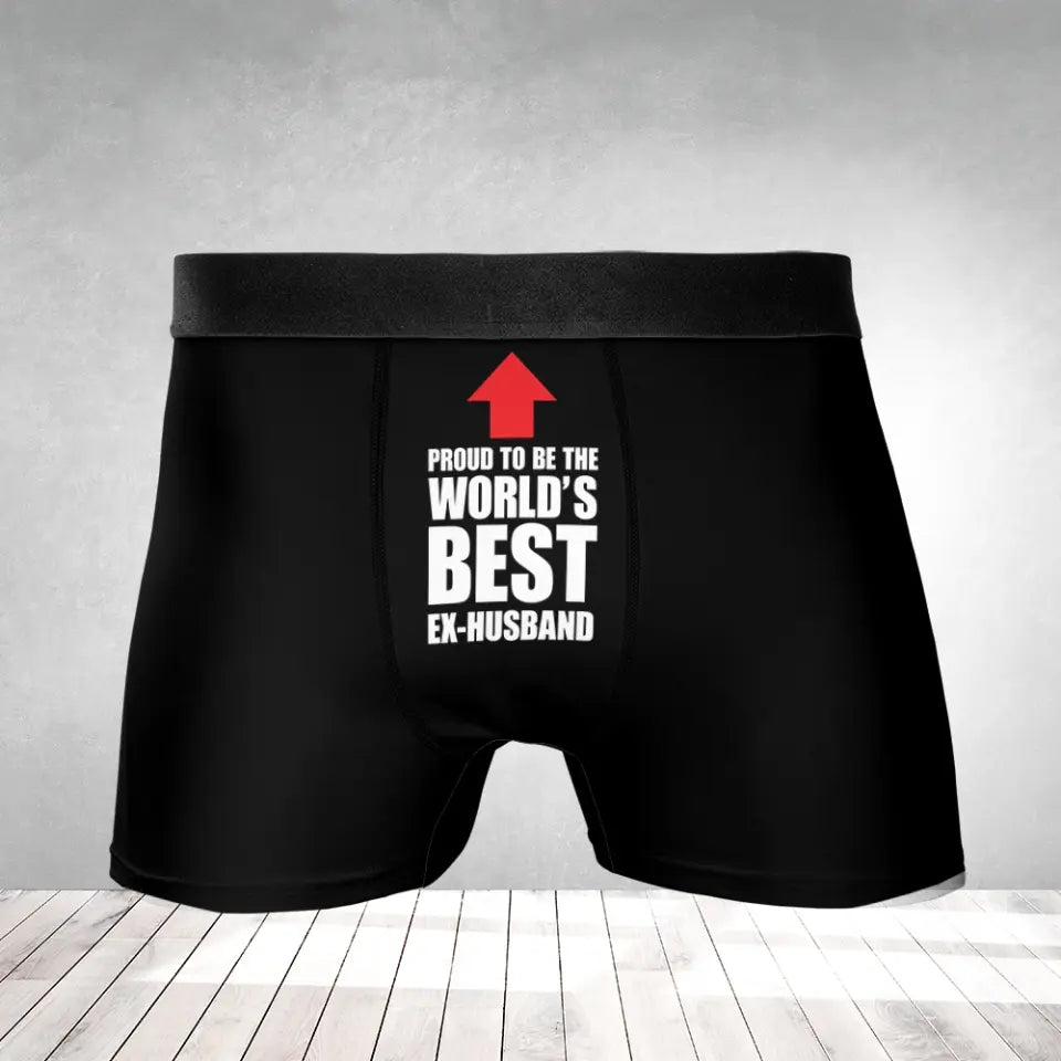 Proud To Be The World's Best Ex-Husband Funny Men's Boxer Briefs