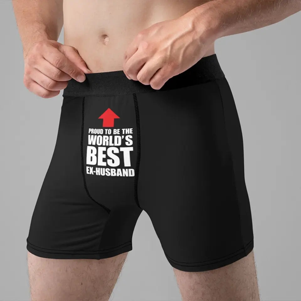 Proud To Be The World's Best Ex-Husband Funny Men's Boxer Briefs