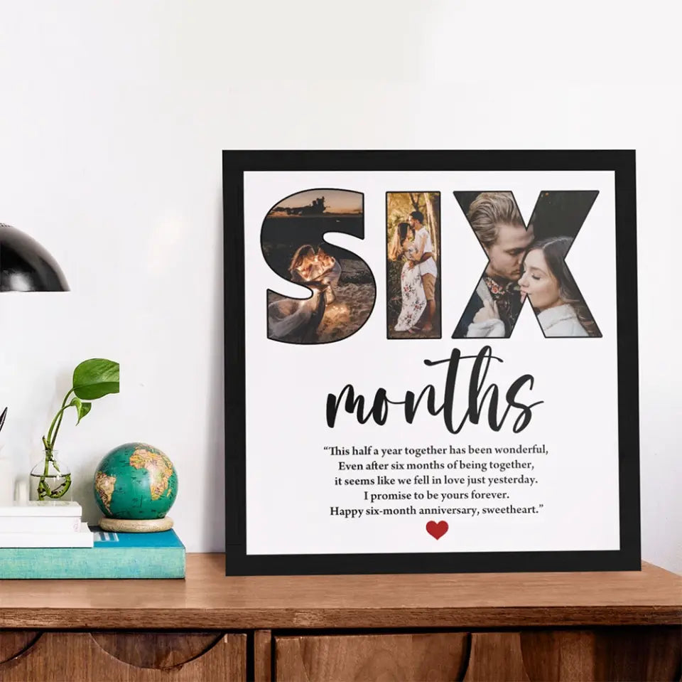 Six Months Anniversary - Custom Photo Canvas Poster - 6 Months Anniversary Gift