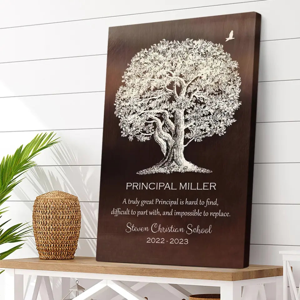 A Truly Great Principal Is Hard To Find - Personalized Canvas - Gift For Principal | 212IHPNPCA775